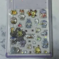 【匿名配送】ポケピース ぷっくり シール 紫 ゴンベ ニャスパー おすそ分け