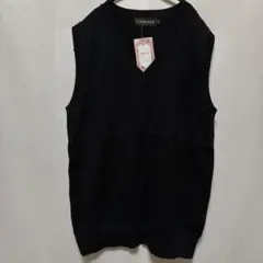 ニットベスト ブラック Vネック XL 制服 ベスト