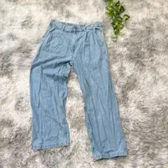 GU ジーユー (M) デニムバギースラックス ユニセックス ワイドパンツ