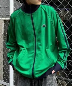 KAPPA 袖ラインジャージ トラックジャケット ユニセックス M グリーン