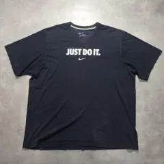 NIKE JUST DO IT Tシャツ XXL 紺 白ロゴ 古着