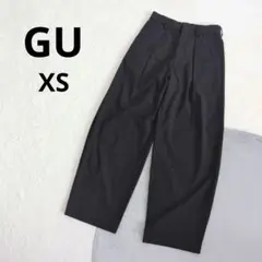 GU/ジーユー ▶ ワイドパンツ XS 黒 ワンタック ウエスト後ろゴム+ひも