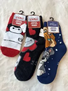 新品タグ付きディズニーキャラクター暖かいソックス3足セット　　ベイマックス