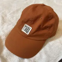 オレンジ コットン ロゴ付きキャップ