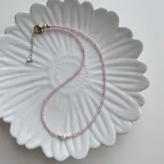 ピンク パール ビーズネックレス 【3】