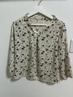 シャツ 長袖 花柄