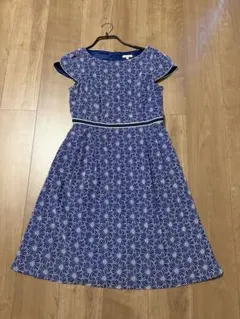 TOCCA ノースリーブ 花柄 刺繍 ワンピース ネイビー サイズ0 - メルカリ