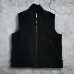 00s 韓国製 ブラック ジップアップ ベスト モード y2k テック