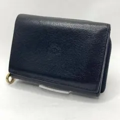 イルビゾンテ トリフォルドウォレット コンパクト ブラック シボ加工 男女兼用