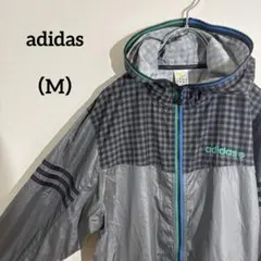 adidas フード付き グレー ウィンドブレーカー M