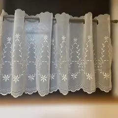 刺繍カフェカーテン110×45
