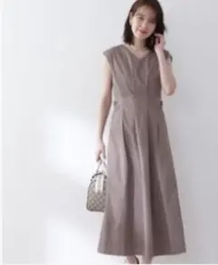 【値下げ】Ｎ．エヌドット　ノースリーブ ベージュ ワンピース　Mのサムネイル
