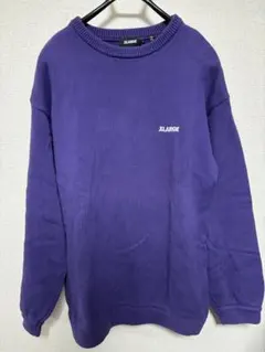 XLARGE 紫色 リブ編み セーター XL