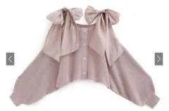 GRL ショルダーリボンオフショルラメニットカーディガン