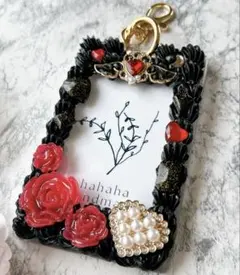 トレカキーホルダー 上部差し込み式 ホイップデコ 赤薔薇