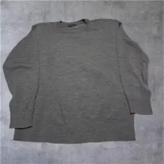 ZOZO クルーネック ニット セーター グレー 長袖 シンプル 汚れあり