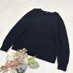 【ユニクロ】UNIQLO メンズ ラムクルーネックセーター(長袖) ネイビー L