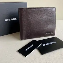 DIESEL Compact Wallet Brown Leather