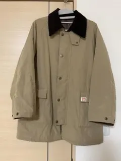 ベージュ ナイロン ジャケット ダウン　コーデュロイ襟