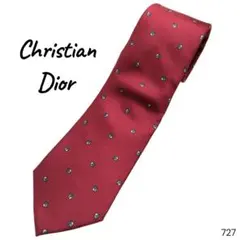 Christian Dior ネクタイシルク 小紋柄 赤 USA製 イタリア生地