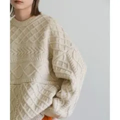 select MOCA / ランダムケーブルオーバーニット アイボリー