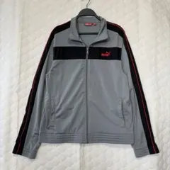 好配色　プーマ　トラックジャケット　ジャージ　グレー　裏地あり　ピンバッジ　M