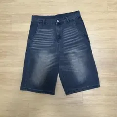 ブラックデニム　バギー　ジョーツ　デニムショートパンツ　ブラック