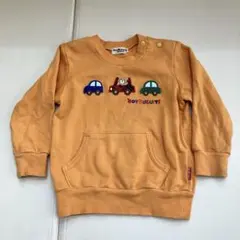 HOT BISCUITS 車刺繍トレーナー 90cm ホットビスケッツ オレンジ