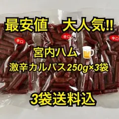 最安値　大人気‼️宮内ハム　激辛カルパス250g×3袋のサムネイル