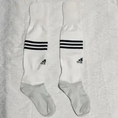 adidas サッカー ソックス 22~24cm 白 グレー