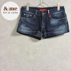 トミーガール　デニムショートパンツ　デザインポケット　コットン　濃紺　日本製