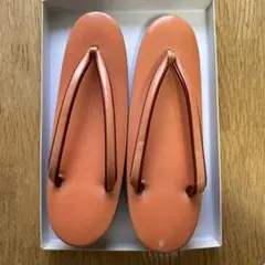 草履 和装履物 オレンジ系 厚底 フジタツ　23センチ位