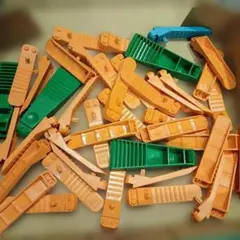 30 ブロック外しパーツ まとめセット オレンジ・グリーン・ブルー