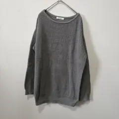 【MOUSSY】ルーズニットプルオーバー グレー系 フリーサイズ　ゆったり