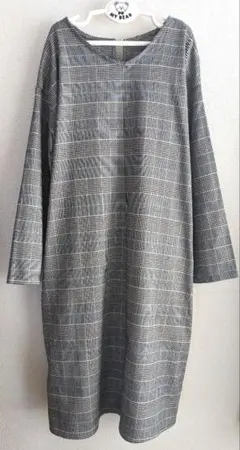 お値下げ【RAY CASSIN FAVORI】ワンピース チェック 秋冬 グレー