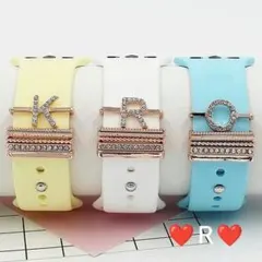 バンドチャーム❤AppleWatch スマートウォッチアルファベット aw03R