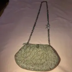 シルバービーズクラッチバッグ