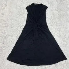 MANOUQUA ロングワンピース M フレア Aライン ギャザー レーヨンのサムネイル