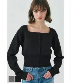 cocaスクエアネック ニットカーディガン　コカ