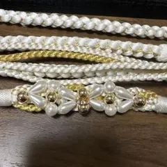 帯締め ホワイトゴールド装飾