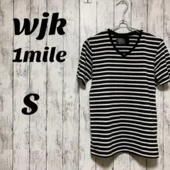 wjk 1mile VネックＴシャツ　ストライプ　Ｓ