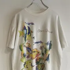 【ヴィンテージ】Tシャツ シングルステッチ グラフィック 魚 両面 90s 古着のサムネイル