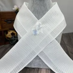 ☆2796✨夏のお着物の顔周りのお洒落に♫ 絽　刺繍半襟　新品のサムネイル