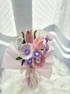 【値下げ中！】ハンドメイド　モールフラワー花束 韓国インテリア　枯れない花