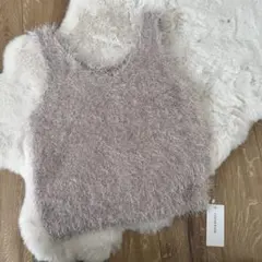 【新品タグ付き】clear シャギー ベスト フリーサイズ