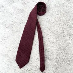 イヴサンローラン ネクタイ 赤 黒 チェック YSLロゴ