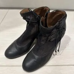 エンポリオアルマーニ　黒 レザー メッシュ ハイカットブーツのサムネイル