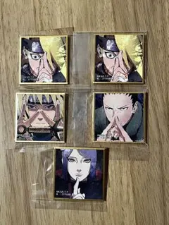 第四弾　豆ガシャ色紙 ナルト NARUTO デイダラ　小南　ミナト　シカマル
