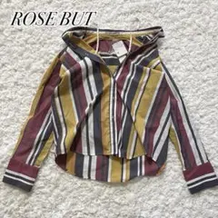 新品ROSE BUD ローズバッド オフショルダー シャツ ストライプ 金ボタンのサムネイル