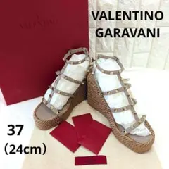 【極美品】VALENTINO ヴァレンティノ ロックスタッズ ウェッジサンダルのサムネイル